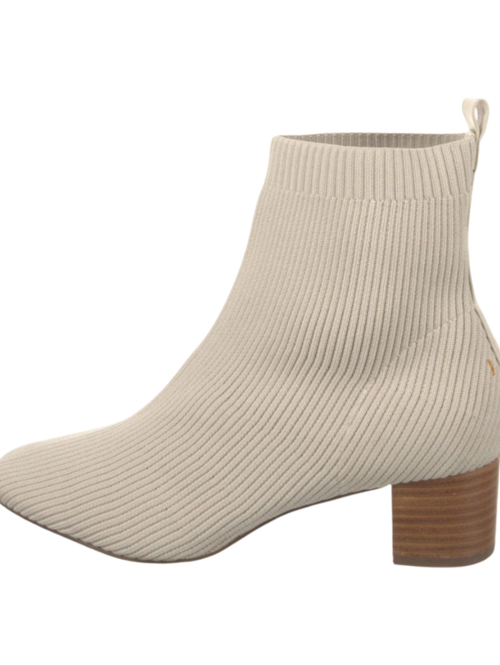 Joie X Revolve Neely Ivory Ribbed Knit Sock Boot Block Heel Ankle Booties Size 7